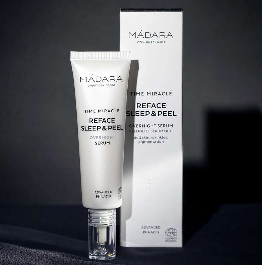 Reface Sleep & Peel Overnight Serum de TIME MIRACLE en Botella.