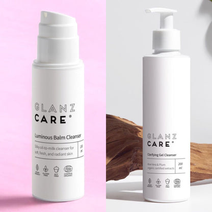 Kit Doble Limpieza Orgánica en Costa Rica — Luminous Balm Cleanser y Gel Clarificante 2-en-1 | Glanz Care