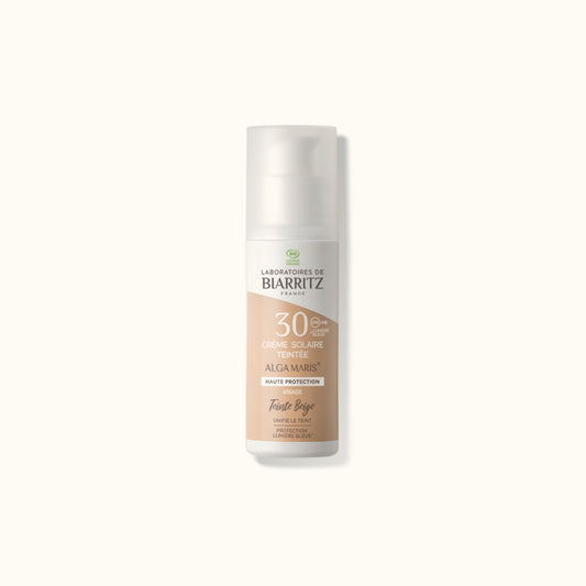 Bloqueador Solar Orgánico Beige/Light SPF 30 de Alga Maris con Protección UVA/UVB, Hidratación y Aroma a Vainilla - Apto para Todo Tipo de Piel