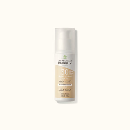 Bloqueador Solar Orgánico Color Ivory/Marfil SPF 30 de Alga Maris con Protección UVA/UVB, Hidratación y Aroma a Vainilla - Apto para Todo Tipo de Piel