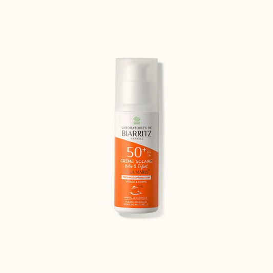 Bloqueador Solar SPF50+ para Niños y Bebés con Protección UVA/UVB, Fórmula Hipoalergénica y Resistente al Agua - Alga Maris