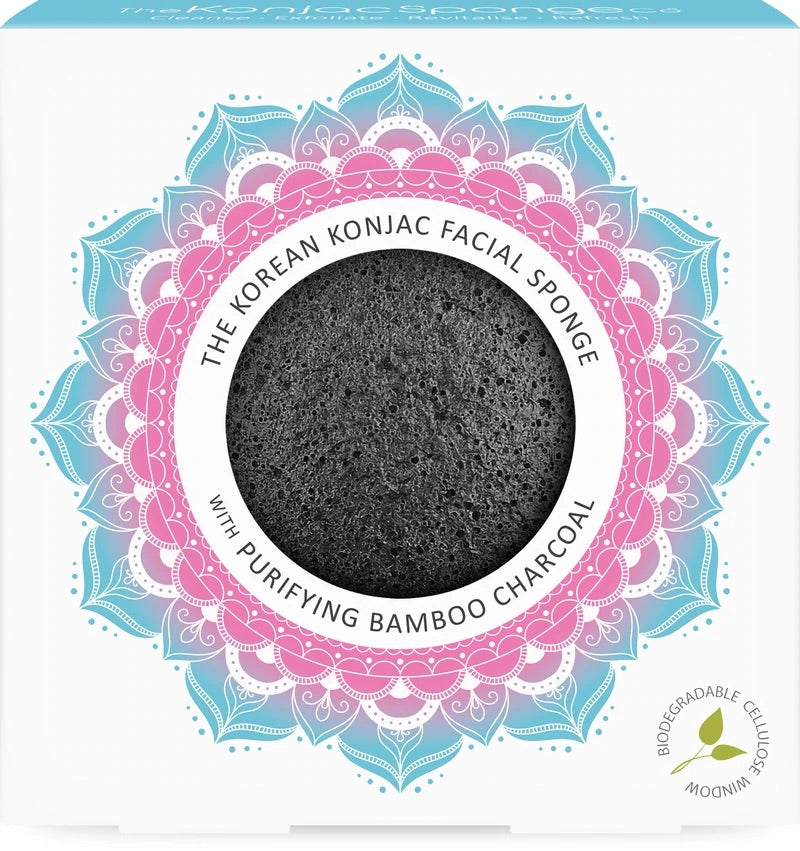 Esponja Limpiadora de Konjac y Carbón de Bambú para Pieles Grasas y Acnéicas