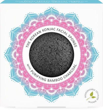 Esponja Limpiadora de Konjac y Carbón de Bambú para Pieles Grasas y Acnéicas