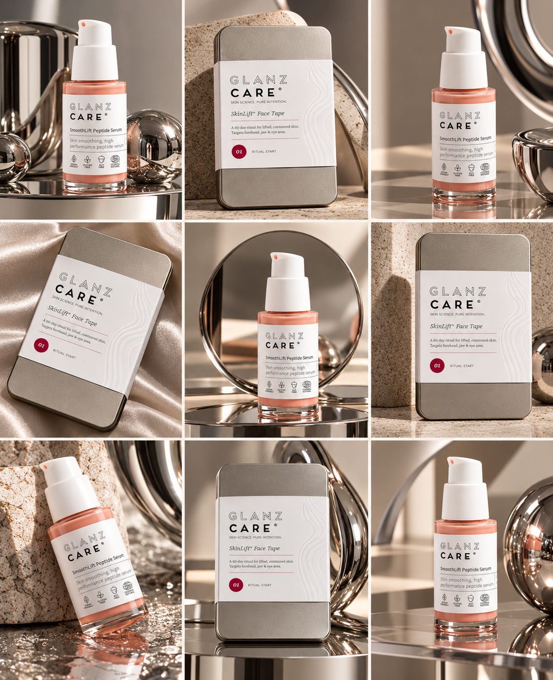 SmoothLift Peptide Serum y SkinLift Face Tape con 120 piezas precortadas